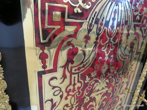 Impressive french credenza L XIV marquetry Boulle 19th Napoléon III period 3door - Picture 17 of 20