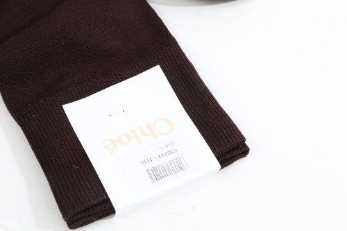 Chloe Thigh-High Brown Cotton Over the Knee Socks for Women Size L - Picture 9 of 15