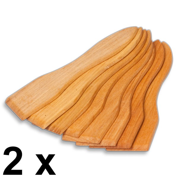 2 X 8Er Set Racletteschieber Raclettespachtel Raclette Schaber 13 Cm Kirschholz-image