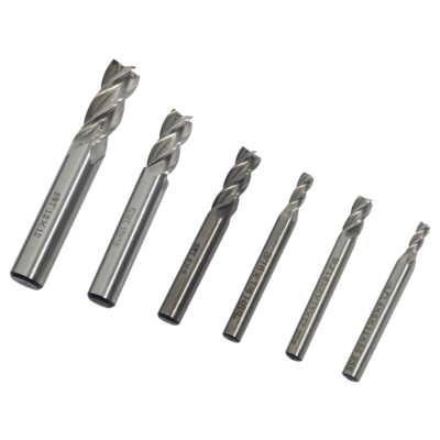 6PCS HSS End Mill Cutter CNC Shank Drill Bit 1/6'' 1/4'' 1/3'' 2/5''1/2''1/135'' USA