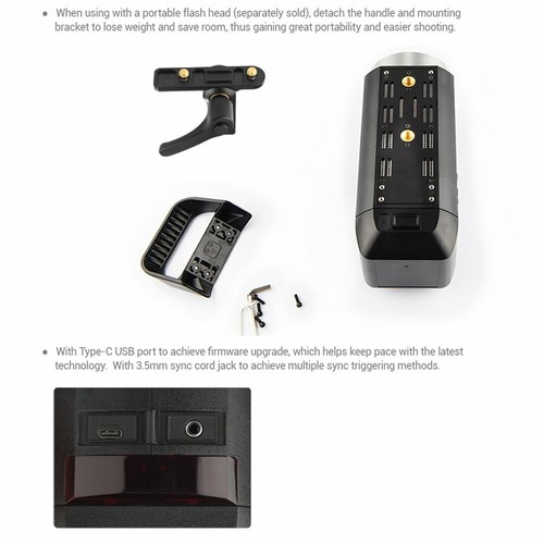 US Godox AD400Pro 2.4G TTL HSS Studio Flash+60*90cm Softbox Stand Fr Canon Nikon - Picture 10 of 12