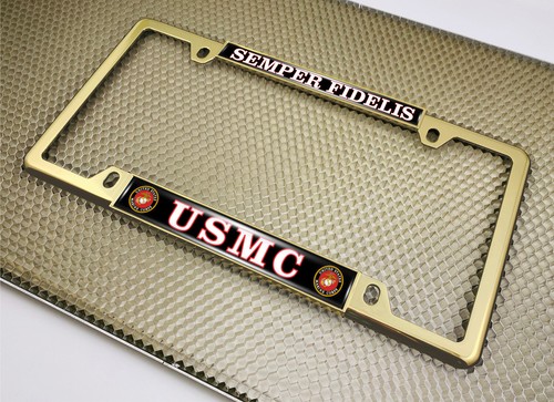 Officially Licensed Product - USMC Design - Car 4-hole Metal License Plate Frame - Picture 30 of 30