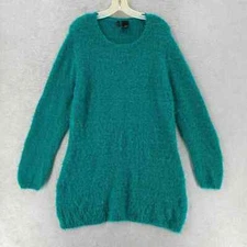 New Directions Fuzzy Tunic Sweater Womens XL Green Pullover Long SOFT Teddy Bear