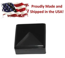  2 x 2 Fence Post Cap Black Plastic Cap for Metal Plastic Vinyl Wood Fence Posts