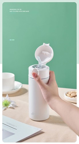Water Bottle with Bouncing Straw Thermos Cup Stainless Steel Portable Insulated - Picture 2 of 16