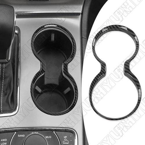 For 2011-2021 Jeep Grand Cherokee Carbon Fibre Style Cup Holder Cover Trim Bezel - Picture 6 of 6