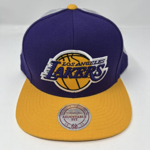 Mitchell & Ness Los Angeles Lakers HWC Adjustable Snapback Hat Cap Purple Gold - Picture 2 of 5