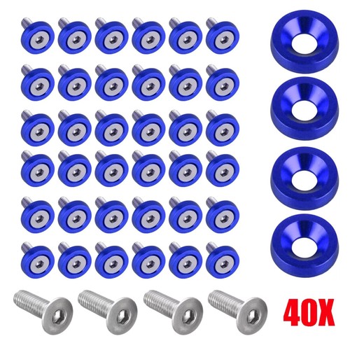40PCS Aluminum Alloy Fender Bumper Washer Bolt Engine Bay Accessories Kit - Foto 8 di 15