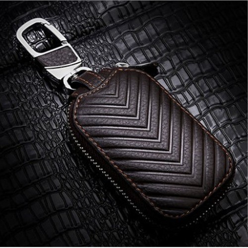 1/2Pc Car Key Chain Bag Leather Smart Key Holder Cover Remote Fob Zipper Case US - Bild 10 von 19