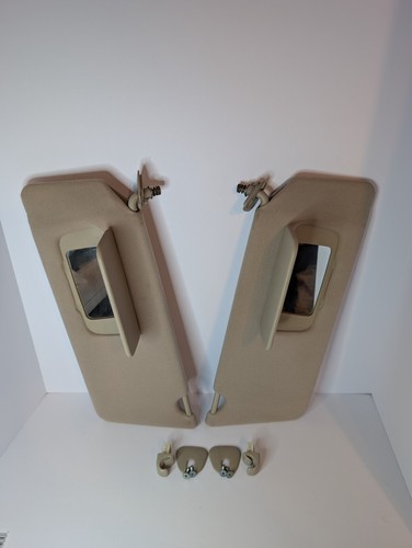OEM 🔥 2002-2006 Toyota Camry Driver & Passenger Sun Visor Pair Set Tan Cloth - Picture 3 of 11