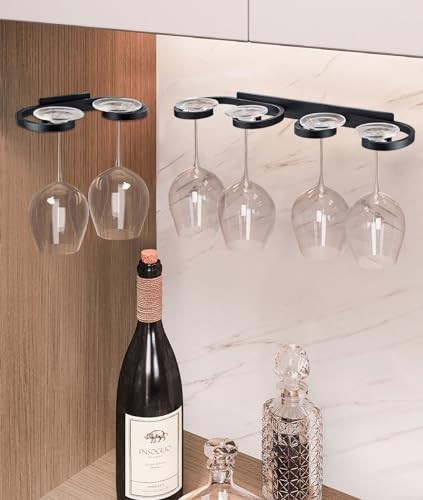 15 Inch Wall Mounted Stemware Holder Under Cabinet Wine Glass Rack Glasses - Picture 7 of 8