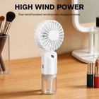 Portable Rechargeable Fan Mini Handy Fan Pocket Size Air Cooler USB w/Mist Spray