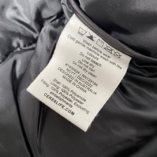 NWT Ceres Life Recycled Cropped Puffer Jacket Black Size S - RRP $149.99 Unworn - Picture 8 of 14