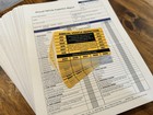 50 Pack Annual Vehicle Inspection Sticker Trucks Trailers Semi & 50 Forms Orange