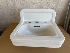 1942 Antique White Ceramic Crane Norwich Bathroom Sink Pre Owned