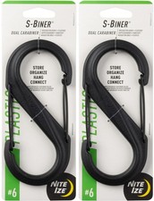 Nite Ize S-Biner Plastic Dual Carabiner 6 - Black 2-Pack 