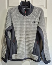 North Face Summit Series Fleece Jacket Women's L - GRAY Full Zip MINT COND