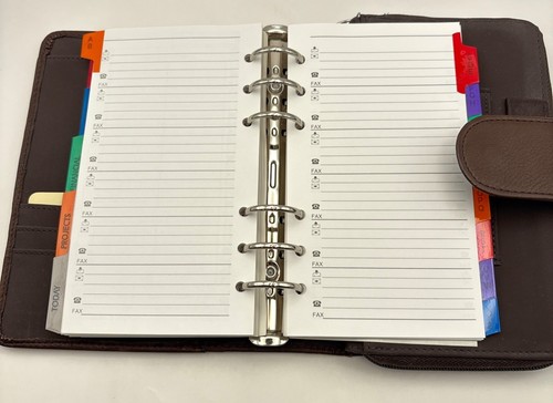 Essentials by Rolfs Brown Leather Organizer Wallet Planner Calendar Address Book - Picture 12 of 15