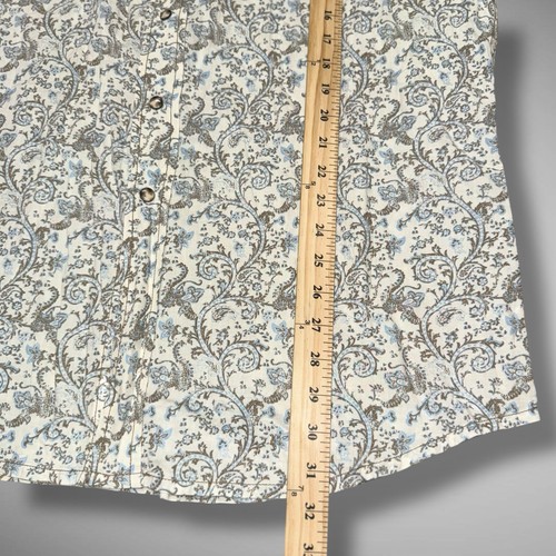 Cinch Pearl Snap Shirt Mens Large Gray Paisley Long Sleeve Classic Cowboy Cotton - Picture 5 of 10