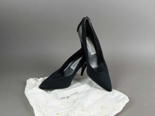 sexy Sergio Rossi Damen Pumps Gr. 39,5 schwarz Leder/Satin Mix Highheels (W)