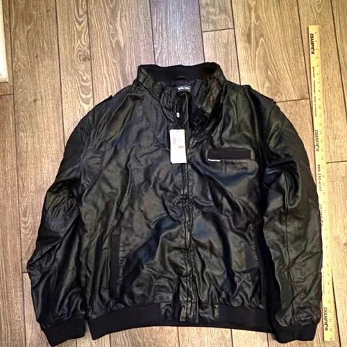Members Only Iconic Racer Men's Black Full Zip Polyurethane Lined 2XL/3XL - product listing photo