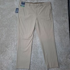 NEW Chaps 42x32 Beige Stretch Breathable Slim Fit Tapered Mens Golf Pants Chinos
