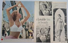 1958 Womens Lovable Seam Free Bras Long leg panty girdle 2pg vintage fashion ad 