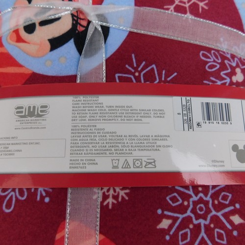 Disney Kid's 2pc Mickey Mouse Holiday Christmas Pajama Set 8, Red #6416 - Picture 9 of 9