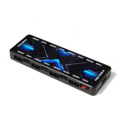 ARGB and PWM Fan Hub Controller, 8 Ports Case FansHub SATA Power Input, 