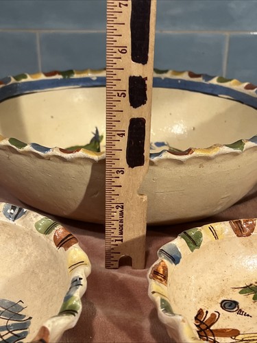 5  Vintage MCM Handcrafted  Tlaquepaque Type Mexican Bowls Various Designs. - Picture 20 of 24