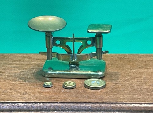 12. Waage Puppenstube Country Treasures Handwerk Messing Waagen & Gewichte