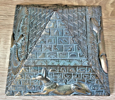 Ägyptische Pyramide Geheim Schmuckkästchen Gold Harz Hieroglyphen