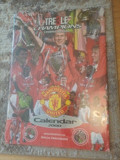 Unopened Manchester United Tre3ble Champions 1998 1999 Season Calendar 2000