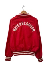 Vintage Waterbed Room Jacket Men’s Small Red Penny Chain Stitch USA 80’s 70’s