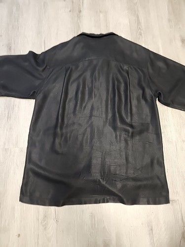 Mercedes Benz Financial Logo Black Short Sleeve Silk Button Shirt Mens Large - Picture 6 of 6