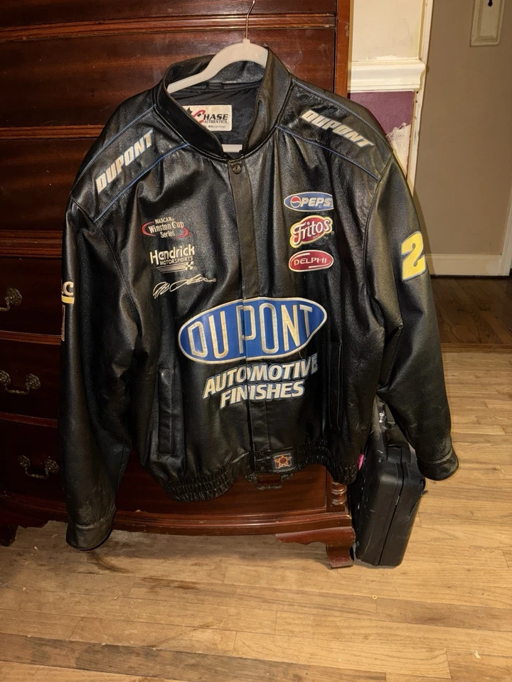 Jaqueta de couro masculina JEFF GORDON XL CHASE AUTHENTICS - Imagem 2 de 4