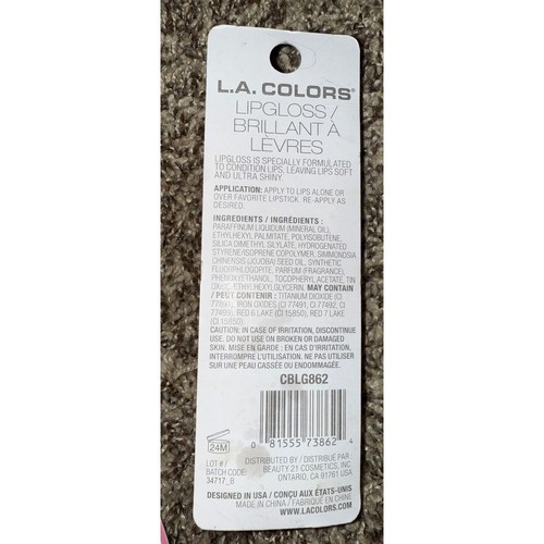 L.A.Colors Brillo Labial Transparente Hidratante Labios Brillante CBLG862 Peachy Keen Paquete de 3 - Imagen 2 de 2