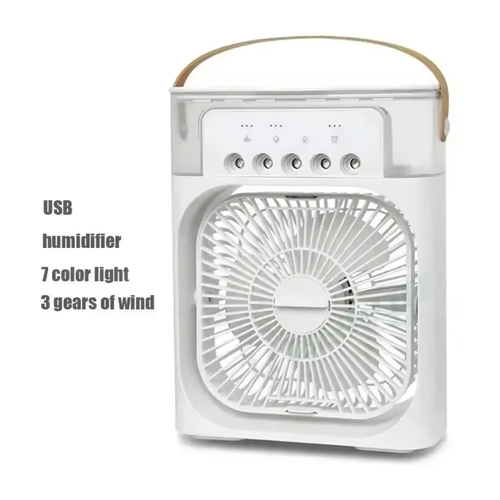 3-in-1 Mini Luftkühler Klimaanlage Ventilator LED Nachtlicht Luftbefeuchter Büro - Bild 3 von 6
