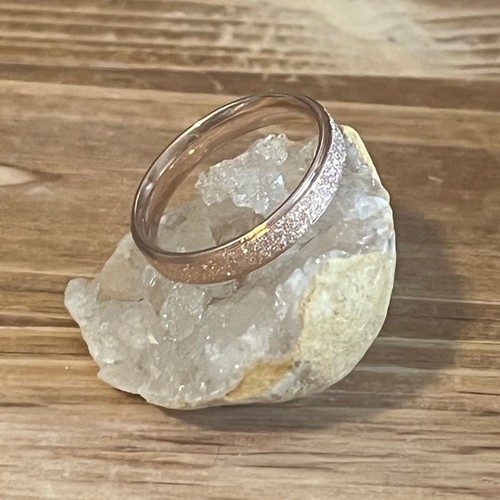 Anillo Banda Esmerilada Unisex Texturizado Tungsteno Oro Rosa -4mm Ancho -Nuevo -Talla 8 - Imagen 2 de 12