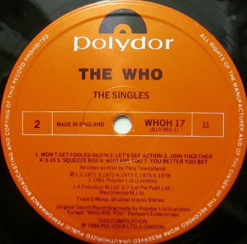 The Who - The Singles (LP, Comp, Mono) - Picture 5 of 5