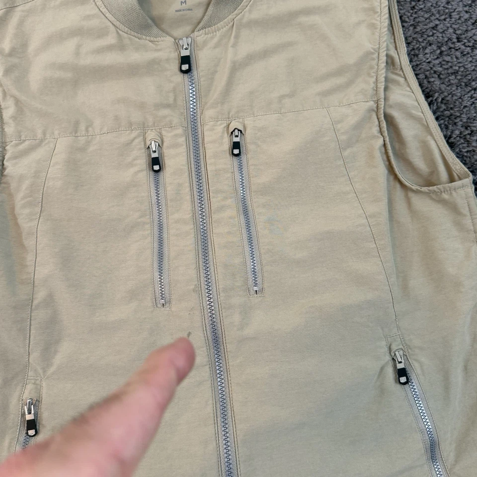 SCOTTeVEST 101 Vest Men MED Khaki Fish Utility Cargo Travel 9-Pocket Full Zip - Image 2 of 4