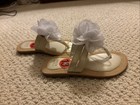STUART WEITZMAN New Girls 10 Ivory Dressy Flip Flop Sandals W/Flower NWD — photo 4