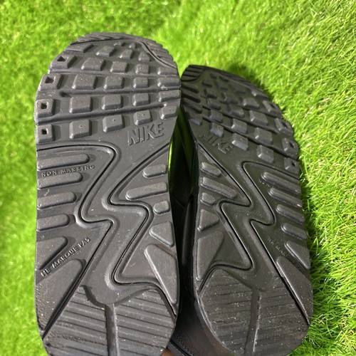 Nike Air Max 90 Triple Black Leather CD6864 028 Women's Size 8.5 GS 7Y Youth - Picture 4 of 5