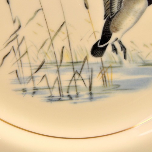 Haviland Limoges Dinner Plate 1957 Priscilla Blank Athena Pattern Landing Geese - Picture 8 of 12