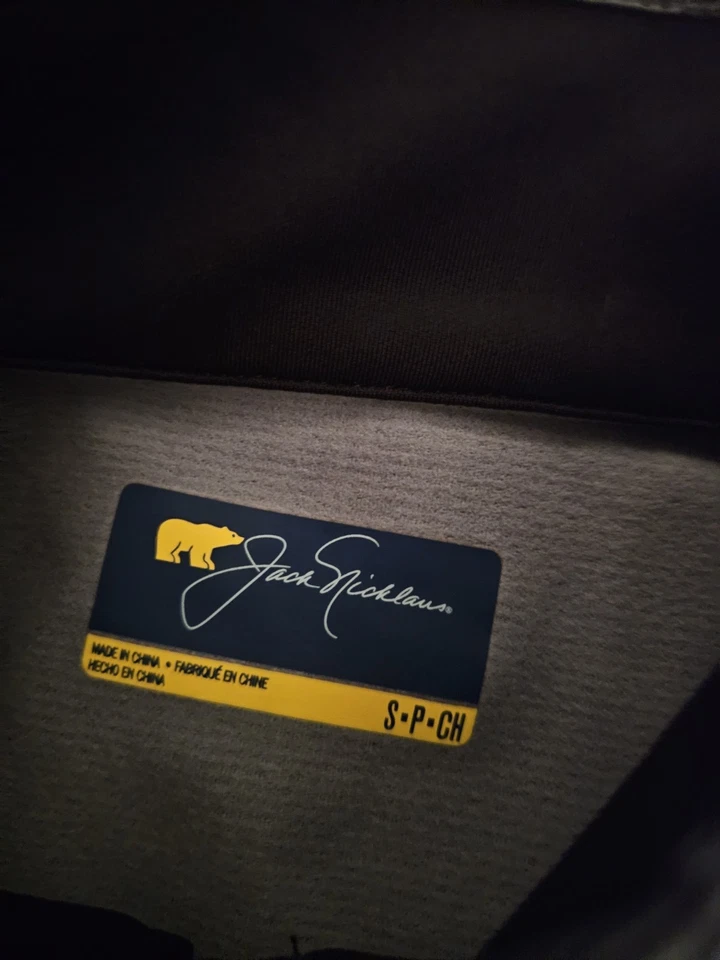 Pullover Jack Nicklaus Negro y Gris Rayas 1/4 Cremallera UPF 50 Manga Larga Pequeño Foto 4 de 4