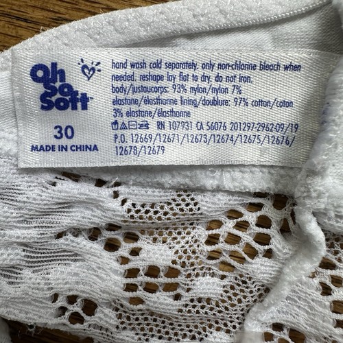 Girls Justice white lace halter style bralette removable pads size 30  - Picture 22 of 24