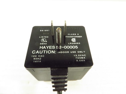 OEM HAYES AC Adapter for V-SERIES SMARTMODEM ULTRA, 52-00005, Output 13.5VAC - Picture 3 of 4