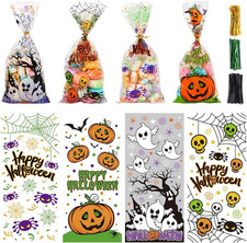 STEFORD Halloween Cellophane Bags,200PCS Clear 1 1 Count Pack of 200 , clear