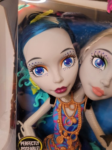 Neu im Karton Monster High Peri und Pearl zweiköpfiger Stylingkopf bewegliche Meerjungfrau Spielzeug - Bild 5 von 19