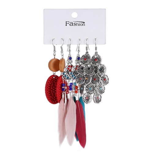 3 Pair Vintage Boho Bohemian Ethnic Dangle Drop Handmade Women Earrings Jewelry - Picture 44 of 86